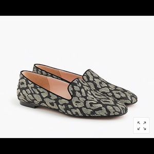J. Crew Leopard Smoking Slippers